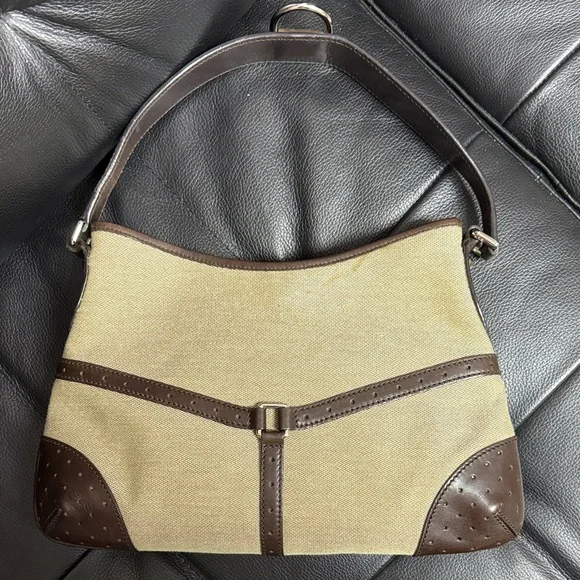Gucci Beige, Green, Red and Dark Brown Shoulder Bag Jackie O